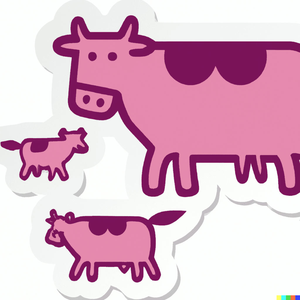 stickers of cartoon cows
